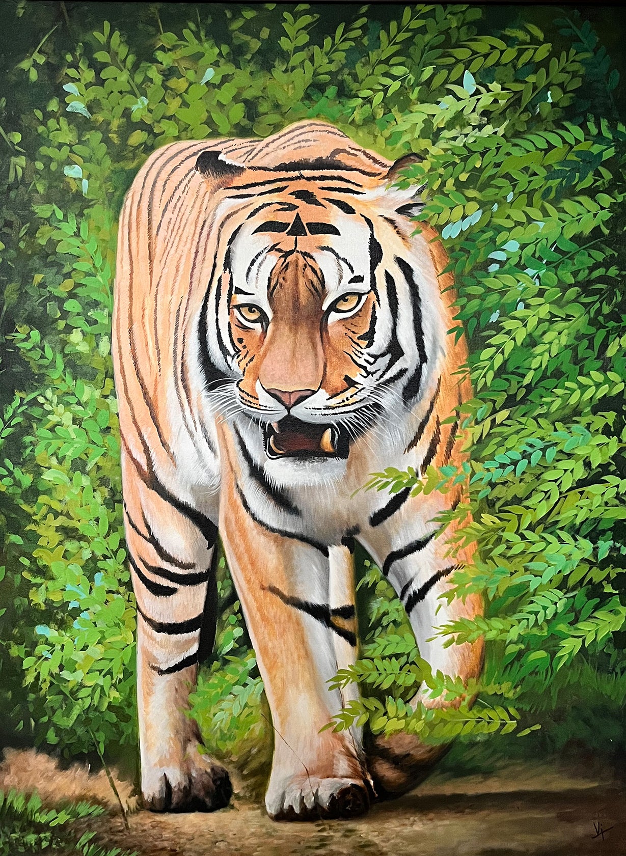 Verdant Vigor: Roaming Tiger Amidst Greenery